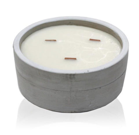 Large Round Concrete Candle (14cm x 6cm)