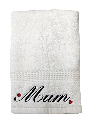 Niche Embroidery Embroidered Mum White Bath Towel